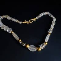 ancient bead necklace, ancient bead jewelry, ancient pyu beads, quartz bead necklace, antique bead necklace, roman bead necklace, ancient jewelry for sale, majapahit jewellery, Gem Gardener