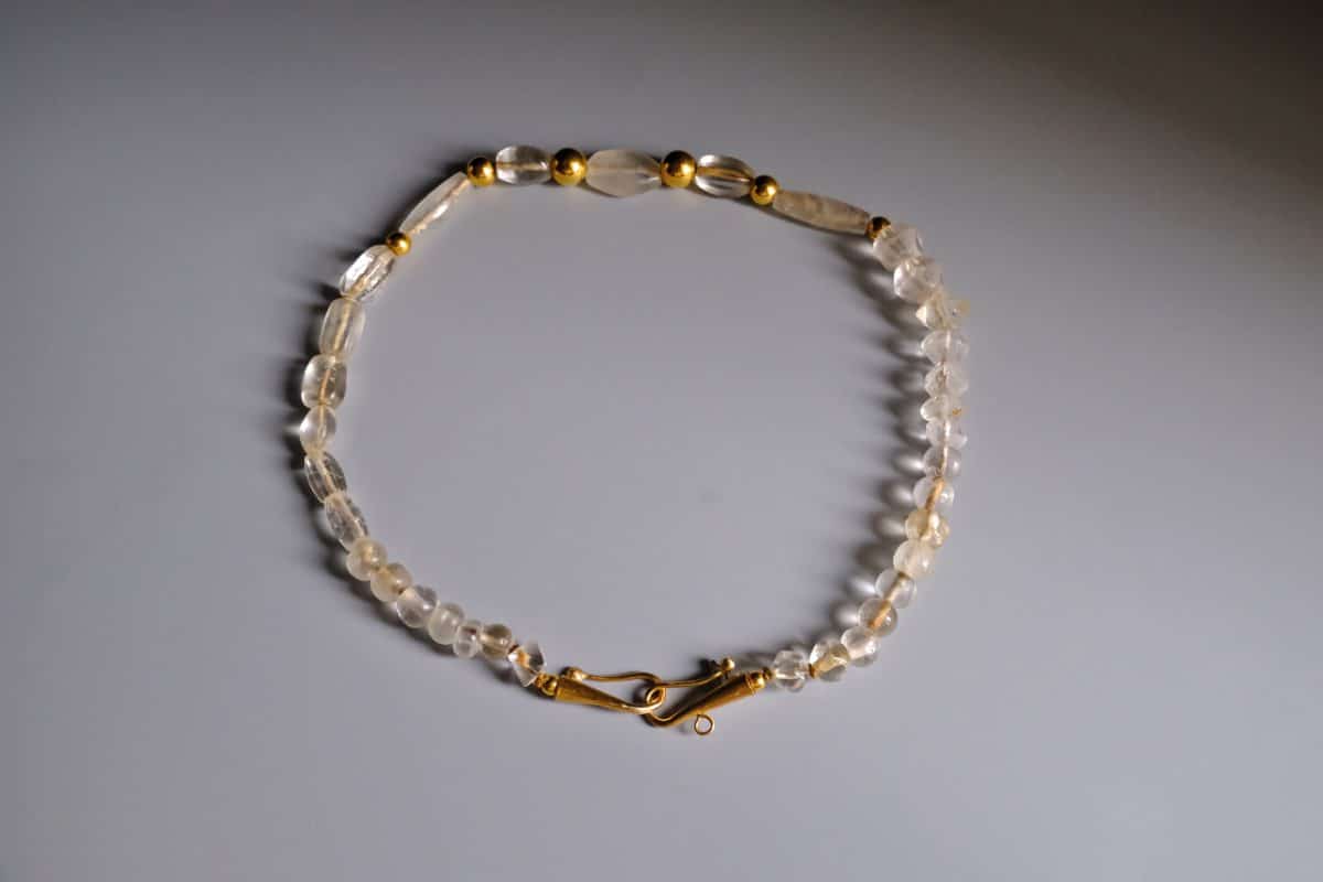 ancient bead necklace, ancient bead jewelry, ancient pyu beads, quartz bead necklace, antique bead necklace, roman bead necklace, ancient jewelry for sale, majapahit jewellery, Gem Gardener