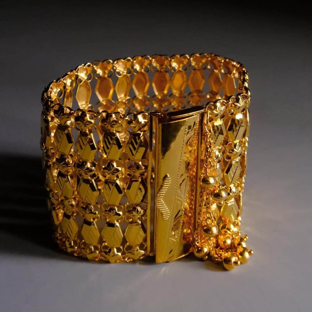 22k Straits Peranakan Gold Bracelet Lattice GEM GARDENER