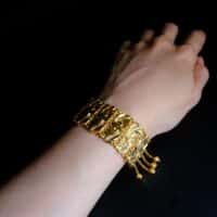 22k Straits Floral Gold Bracelet Vintage