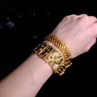 22k Straits Floral Gold Bracelet Vintage