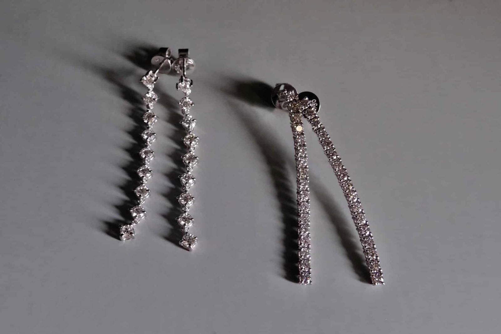 diamond line earrings, single line diamond earrings, simple line earrings, simple drop diamond earrings, simple dangle diamond earrings, diamond earrings singapore, day to night diamond earrings, Gem Gardener