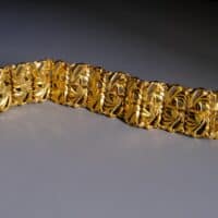 22k Straits Floral Gold Bracelet Vintage