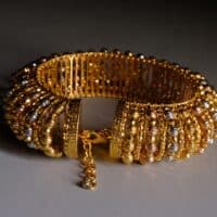 intricate gold bangle, gold cage bracelet, intricate gold bracelet, vintage indian bangles, 22k gold bangle designs with price, ornate gold bangle, vintage gold bangles for sale, chunky gold solid bracelet, Gem Gardener