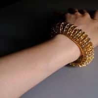 intricate gold bangle, gold cage bracelet, intricate gold bracelet, vintage indian bangles, 22k gold bangle designs with price, ornate gold bangle, vintage gold bangles for sale, chunky gold solid bracelet, Gem Gardener
