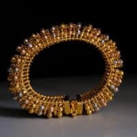 intricate gold bangle, gold cage bracelet, intricate gold bracelet, vintage indian bangles, 22k gold bangle designs with price, ornate gold bangle, vintage gold bangles for sale, chunky gold solid bracelet, Gem Gardener
