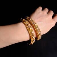 Vintage Indian Gold Bangles, indian enamel bangles, antique indian bangles, Vintage Gold Bangles for sale, antique gold jewellery singapore, Gem Gardener