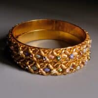 Vintage Indian Gold Bangles, indian enamel bangles, antique indian bangles, Vintage Gold Bangles for sale, antique gold jewellery singapore, Gem Gardener