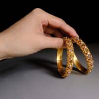 Vintage Indian Gold Bangles, indian enamel bangles, antique indian bangles, Vintage Gold Bangles for sale, antique gold jewellery singapore, Gem Gardener