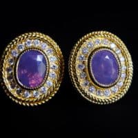 purple sapphire earrings, purple sapphire stud earrings