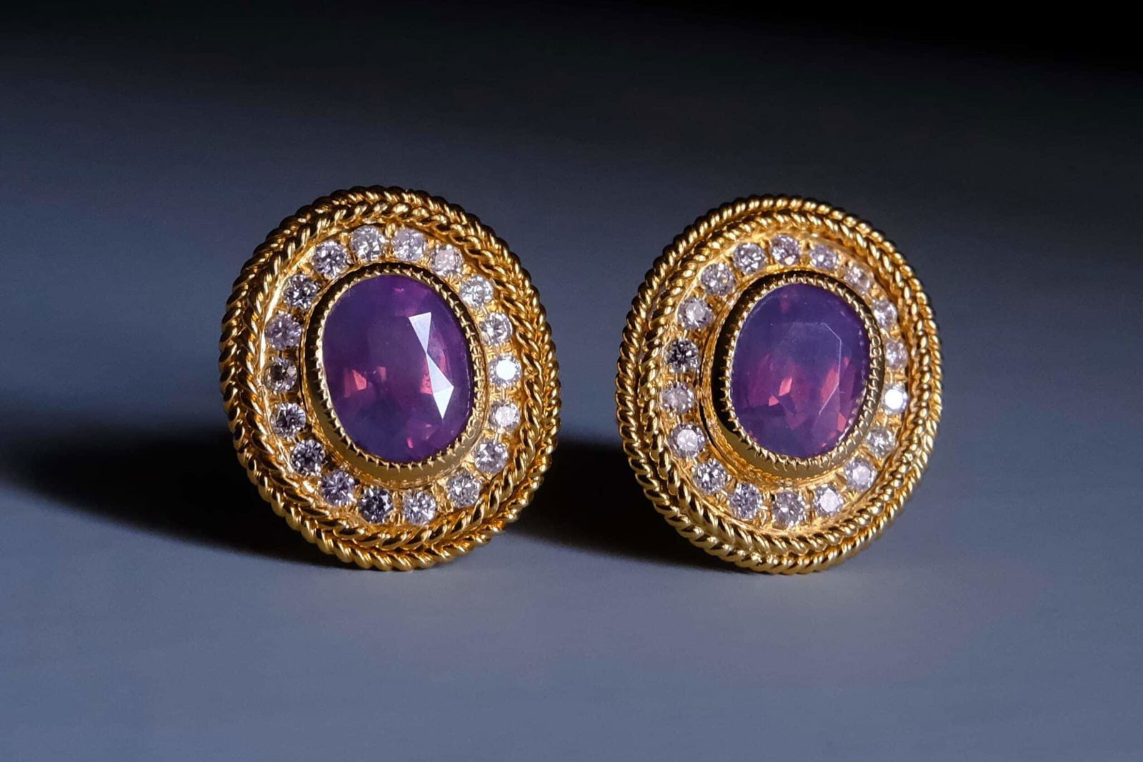 purple sapphire earrings, purple sapphire stud earrings, kashmir sapphire earrings, purple sapphire earrings gold, purple sapphire jewelry sapphire earrings singapore, Gem Gardener