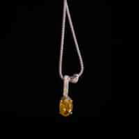 Fancy Yellow Diamond Pendant, 5ct fancy yellow diamond, 5ct diamond pendant necklace, fancy deep brown yellow diamond, yellow diamond pendant for sale, fancy yellow diamond for sale, diamond pendant singapore, Gem Gardener