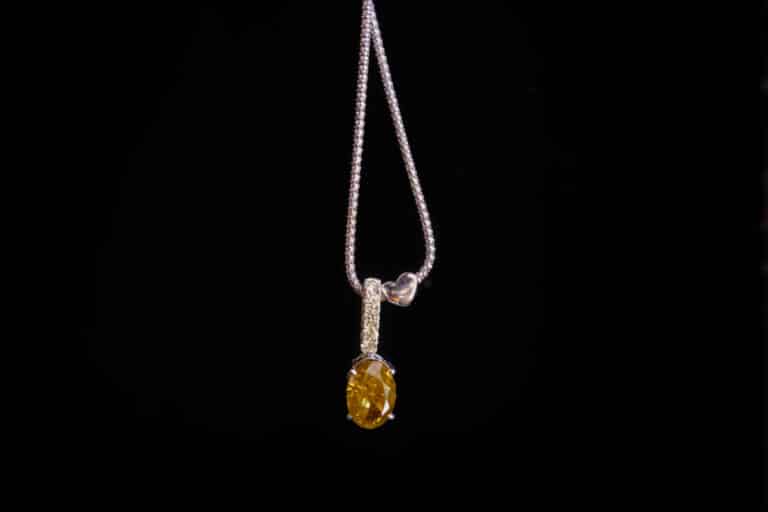 Fancy Yellow Diamond Pendant, 5ct fancy yellow diamond, 5ct diamond pendant necklace, fancy deep brown yellow diamond, yellow diamond pendant for sale, fancy yellow diamond for sale, diamond pendant singapore, Gem Gardener