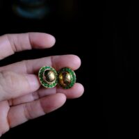 Jade Stud Earrings, jade earrings singapore, jade stud earrings, cosmos earrings, large jade earrings, roman gold earrings, roman style jewellery, moon earrings studs gold, Gem Gardener