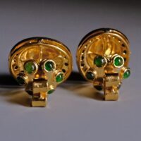 Jade Stud Earrings, jade earrings singapore, jade stud earrings, cosmos earrings, large jade earrings, roman gold earrings, roman style jewellery, moon earrings studs gold, Gem Gardener