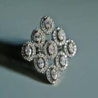 Marquise Cluster Ring, diamond cluster ring, navette diamond ring, vintage diamond rings for sale, vintage cocktail rings diamond, Gem Gardener