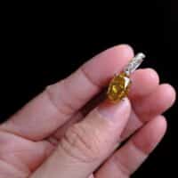 Fancy Yellow Diamond Pendant, 5ct fancy yellow diamond, 5ct diamond pendant necklace, fancy deep brown yellow diamond, yellow diamond pendant for sale, fancy yellow diamond for sale, diamond pendant singapore, Gem Gardener