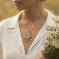 Beryl Pendant, golden beryl pendant, lemon pendant gold, yellow beryl necklace, lemon necklace gold, beryl gemstone pendant, art nouveau pendant gold, gemstone pendant necklace, gemstone necklace singapore, Gem Gardener