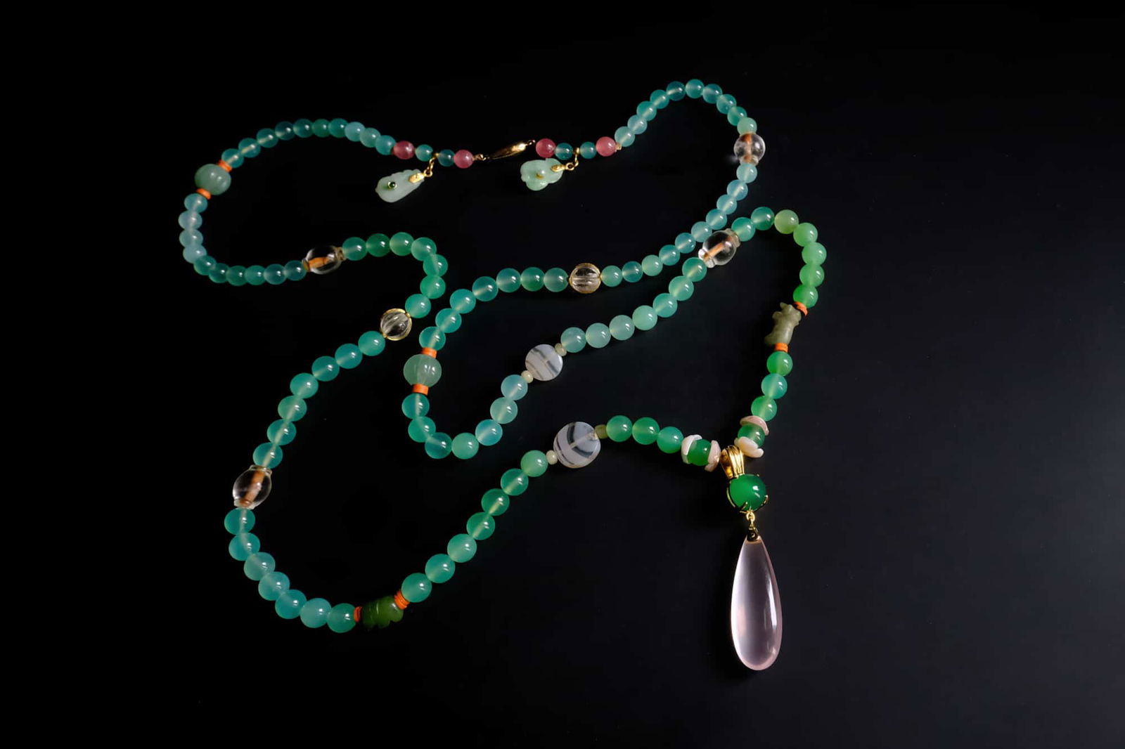long bead necklace, court bead necklace, Chrysoprase Bead Necklace, long bead necklace gold, chrysoprase necklace gold, chrysoprase stone necklace, beads necklace singapore, chinese court necklace, chinese jade beaded necklace, beaded necklace singapore, beaded jewellery singapore, Gem Gardener