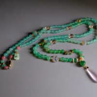 long bead necklace, court bead necklace, Chrysoprase Bead Necklace, long bead necklace gold, chrysoprase necklace gold, chrysoprase stone necklace, beads necklace singapore, chinese court necklace, chinese jade beaded necklace, beaded necklace singapore, beaded jewellery singapore, Gem Gardener