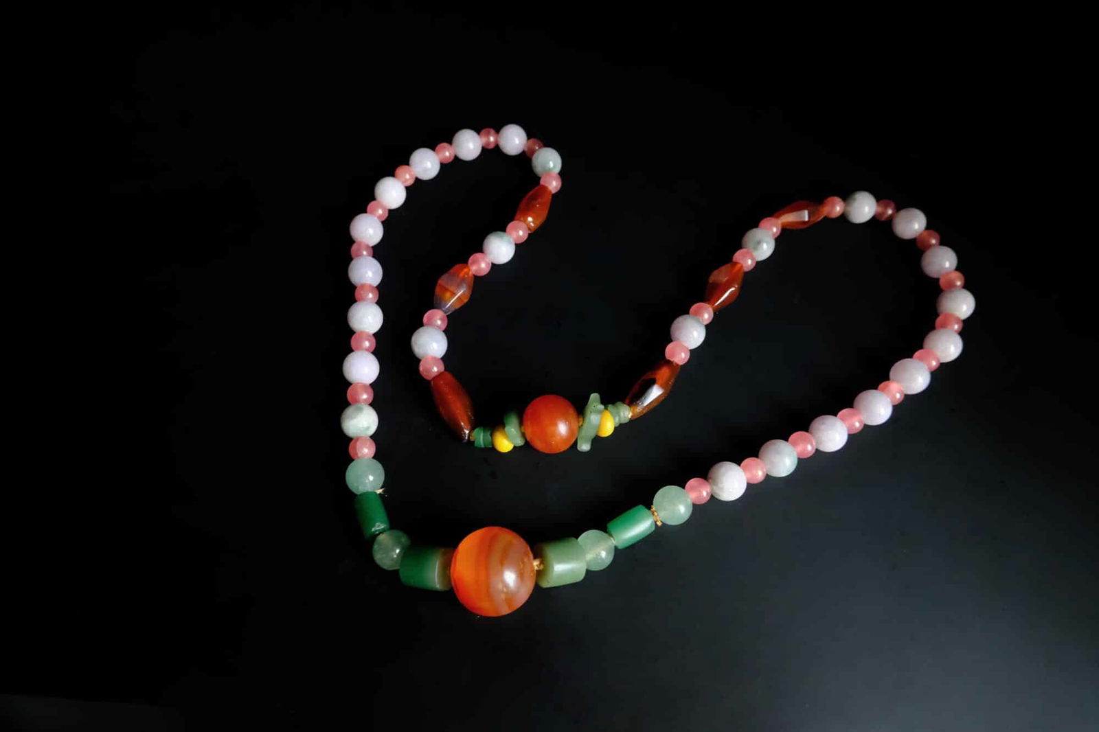 qing court necklace, chinese court beads, pyu beads, antique bead necklace, ancient bead necklace, Gem Gardener