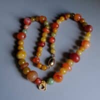 jade bead necklace, yellow jade beaded necklace, carnelian and yellow jade, fine beaded gold necklace, fine jewelry beaded necklace, statement bead necklace, bead necklace singapore, Gem Gardener