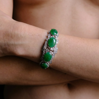 Art Deco Jade Bracelet, peranakan jade, peranakan bracelet, white gold jade bracelet, vintage jade bracelet bangle, jade bracelet singapore, jade jewellery singapore, Gem Gardener