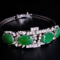 Art Deco Jade Bracelet, peranakan jade, peranakan bracelet, white gold jade bracelet, vintage jade bracelet bangle, jade bracelet singapore, jade jewellery singapore, Gem Gardener