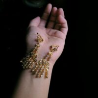 Vintage Diamond Chandelier Earrings, yellow gold chandelier earrings, vintage chandelier earrings gold, diamond dangle earrings yellow gold, vintage diamond dangle earrings, peranakan earrings singapore, vintage peranakan jewellery for sale, Gem Gardener