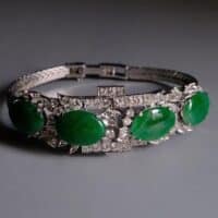Art Deco Jade Bracelet, peranakan jade, peranakan bracelet, white gold jade bracelet, vintage jade bracelet bangle, jade bracelet singapore, jade jewellery singapore, Gem Gardener