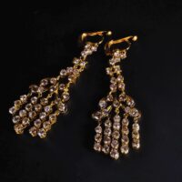 Vintage Diamond Chandelier Earrings, yellow gold chandelier earrings, vintage chandelier earrings gold, diamond dangle earrings yellow gold, vintage diamond dangle earrings, peranakan earrings singapore, vintage peranakan jewellery for sale, Gem Gardener