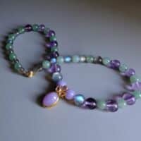 lavender jade pendant, flip pendant, purple jade pendant necklace, lavender jade jewelry, lavender jade singapore, amethyst bead necklace, amethyst bead jewelry, fine jewelry beaded necklace, jade bead necklace with pendant, Gem Gardener