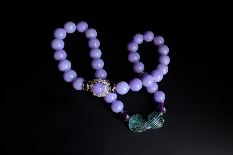 lavender jade bead necklace, purple jade bead necklace, art deco jade necklace, lavender jade beaded necklace, lavender jade jewelry, purple jade singapore, lavender jade singapore, jade bead necklace price, fine jade jewelry hong kong, jade jewellery singapore, Gem Gardener