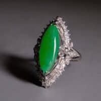 Antique jade ring, marquise jade ring, marquise cut jade ring, burma jade ring, burmese jadeite ring, jade ring singapore, jadeite ring singapore, antique jade rings for sale, antique jade jewelry for sale, vintage jade ring with diamonds, Gem Gardener