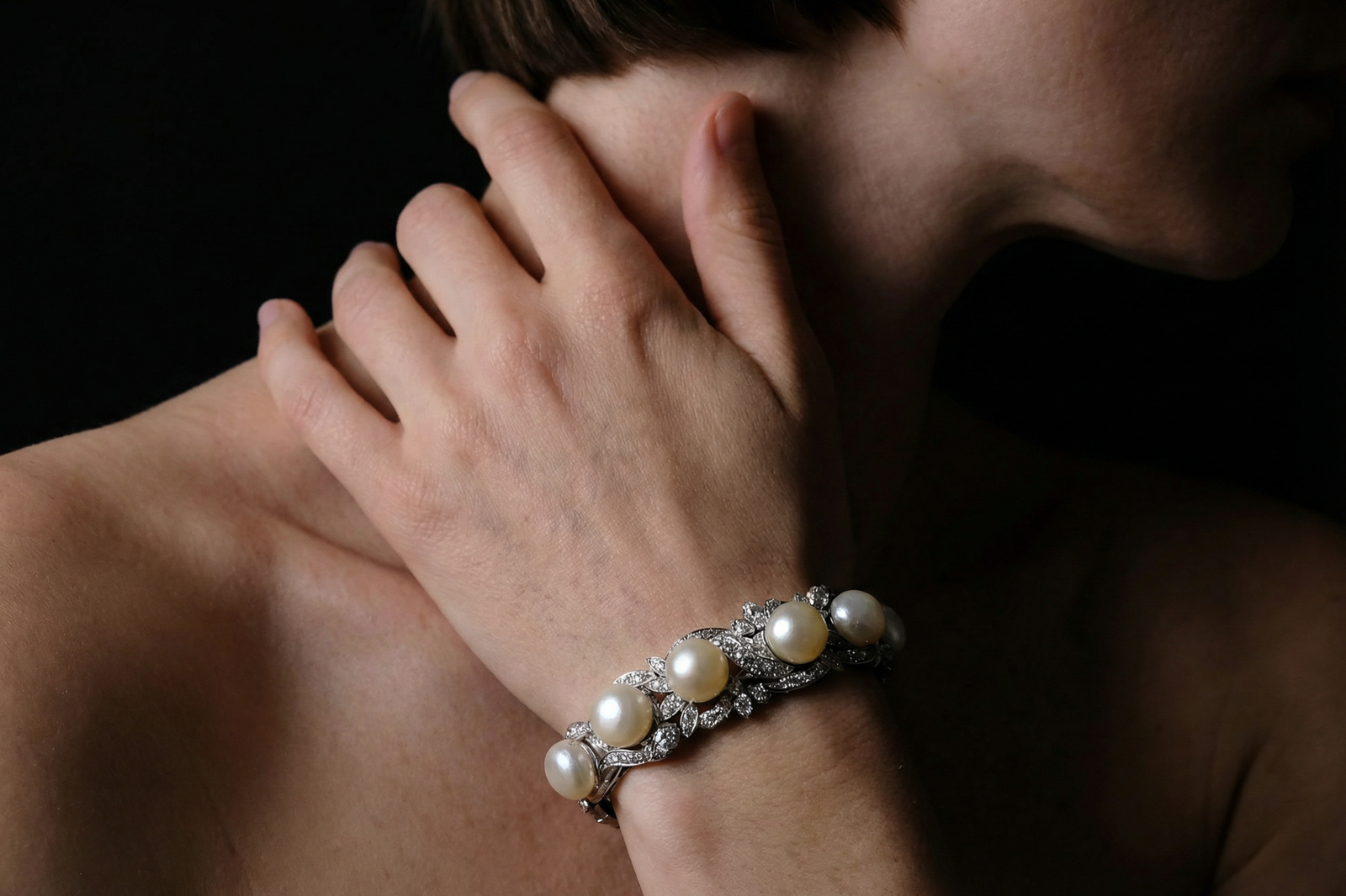 Antique Pearl Bracelet, antique pearl jewellery, vintage pearl bracelet gold, pearl diamond bracelet gold, straits chinese jewelry, straits chinese jewellery, art deco pearl bracelet, Gem Gardener
