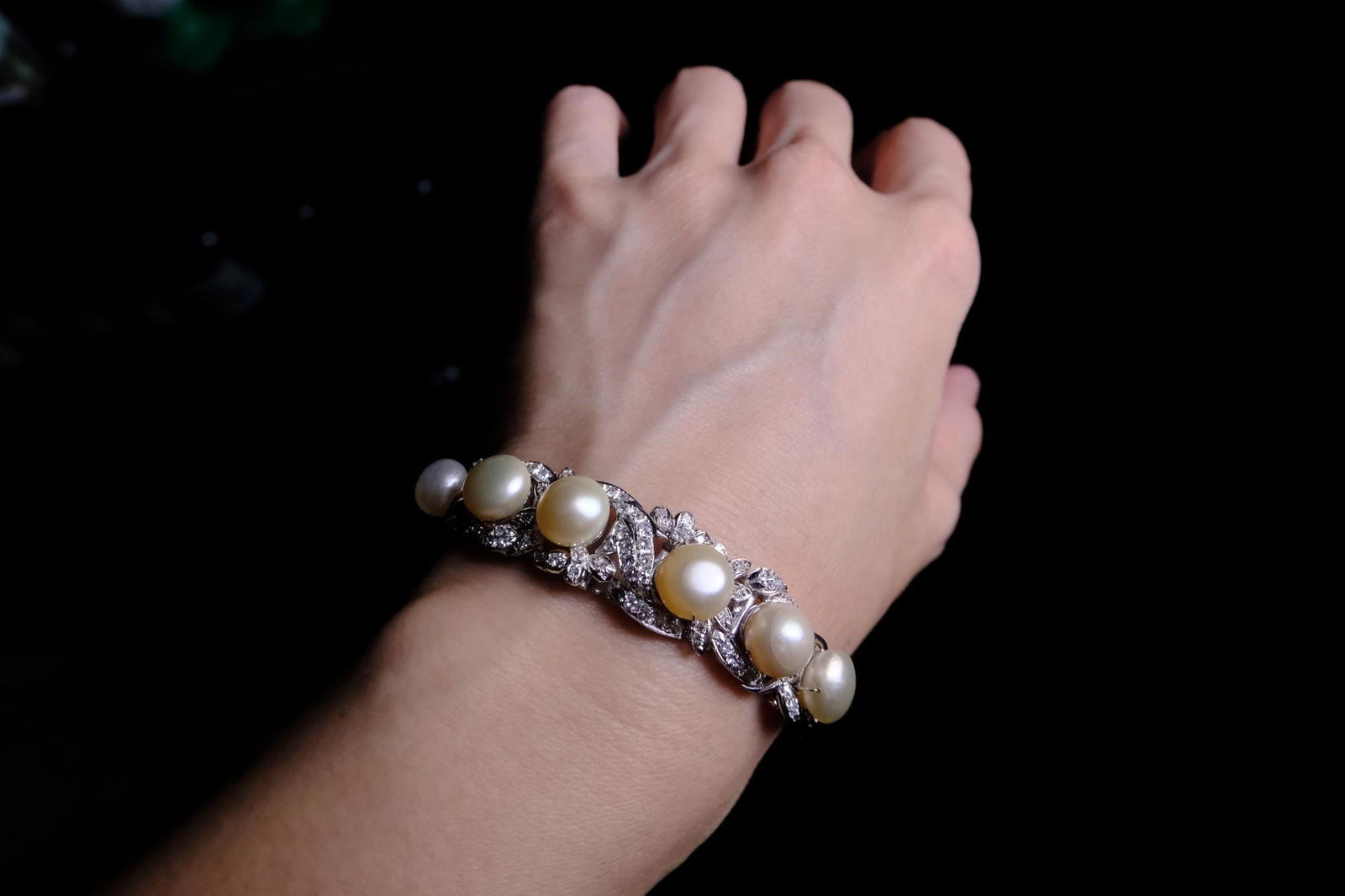 Antique Pearl Bracelet, antique pearl jewellery, vintage pearl bracelet gold, pearl diamond bracelet gold, straits chinese jewelry, straits chinese jewellery, art deco pearl bracelet, Gem Gardener