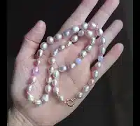 Big Pearl Little Pearl Necklace, Big Small Pearl Necklace, Beige Pearl Necklace, cream pearl necklace gold, pearl necklace singapore