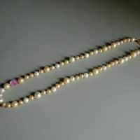 Big Pearl Little Pearl Necklace, Big Small Pearl Necklace, Beige Pearl Necklace, cream pearl necklace gold, pearl necklace singapore