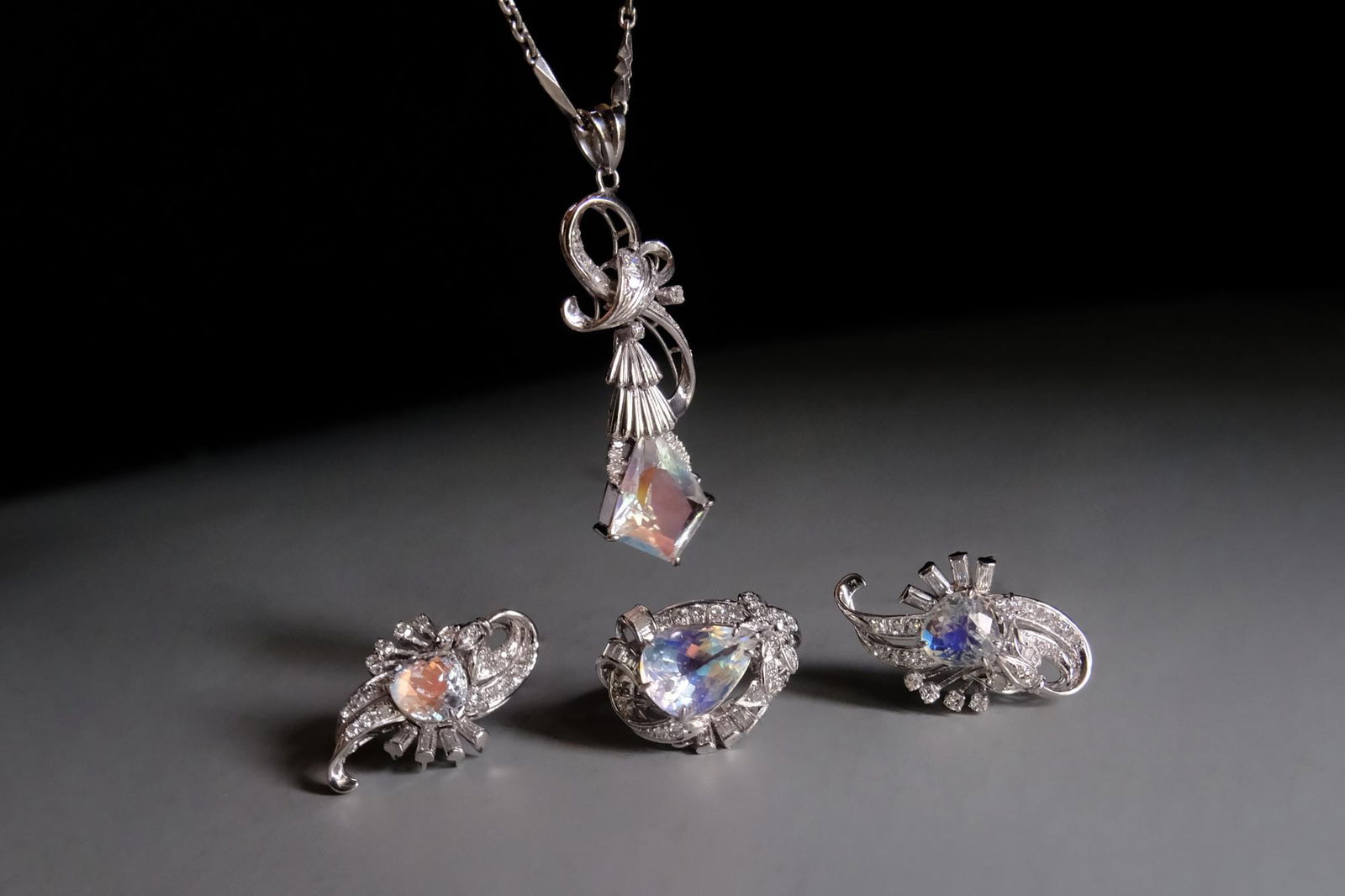 Moonstone Antique Jewelry, rainbow moonstone jewelry set, madagascar moonstone jewelry, madagascar rainbow moonstone jewelry, moonstone necklace singapore, antique moonstone earrings, Gem Gardener