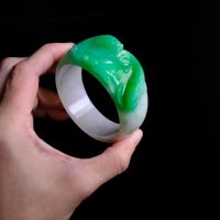 Carved Jade Bangle, green jade bangle price, vintage green jade bangle, carved green jadeite jade, jade bangle singapore, fine jade jewelry hong kong, jade jewellery shop singapore, Gem Gardener