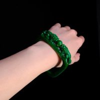Green Jadeite Jade Bangle, green jade bangle, 翡翠干青, 翡翠手镯, high end jade bangle, carved green jadeite jade, jade bangle singapore, jadeite bangle auction, Gem Gardener