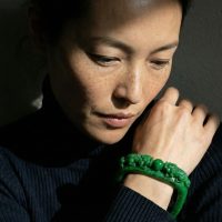 Green Jadeite Jade Bangle, green jade bangle, 翡翠干青, 翡翠手镯, high end jade bangle, carved green jadeite jade, jade bangle singapore, jadeite bangle auction, Gem Gardener
