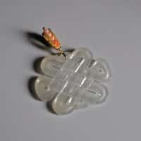 endless knot jade, 盘长结, icy jade pendant, eternal knot jade, chinese endless knot, eternal knot jade jewelry, large white jade pendant, white jade pendant chinese, white jade singapore, jade jewellery singapore, Gem Gardener