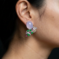 lavender jade earrings, jade statement earrings, lavender jade jewelry, light lavender jade, light lavender jadeite, lavender jade earrings singapore, fine jade jewelry hong kong, jade jewellery singapore, Gem Gardener