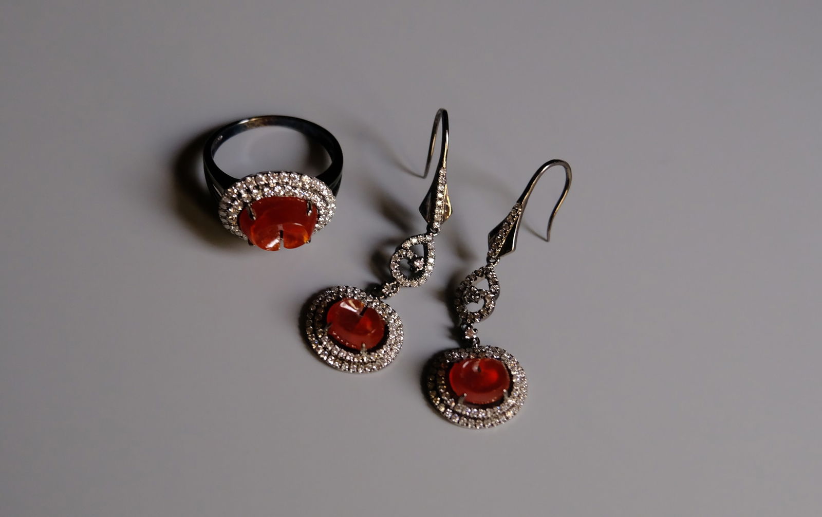 red jade earrings, icy red jade, icy red jadeite, red jade singapore, red jade jewelry, jade jewellery singapore, red jadeite ring, red jadeite jade, jade earrings and ring set, Gem Gardener