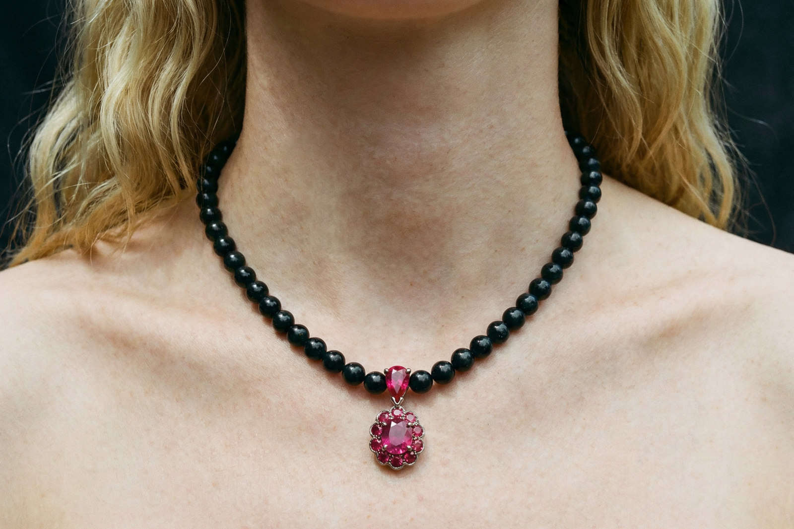 Ruby Pendant Necklace, black gold ruby, ruby pendant singapore, natural ruby pendant gold, ruby pendant for necklace, ruby jewellery singapore, ruby halo necklace pendant, Gem Gardener