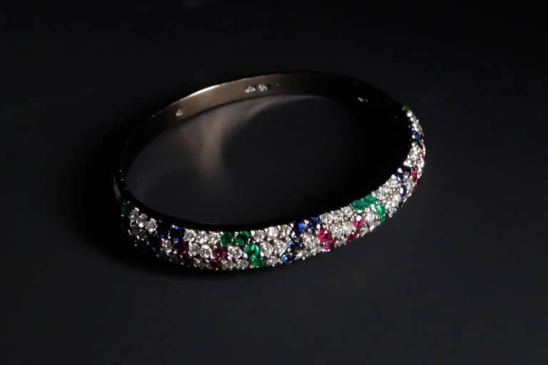Multi Gem Bangle Bracelet, multi gemstone cuff bracelet