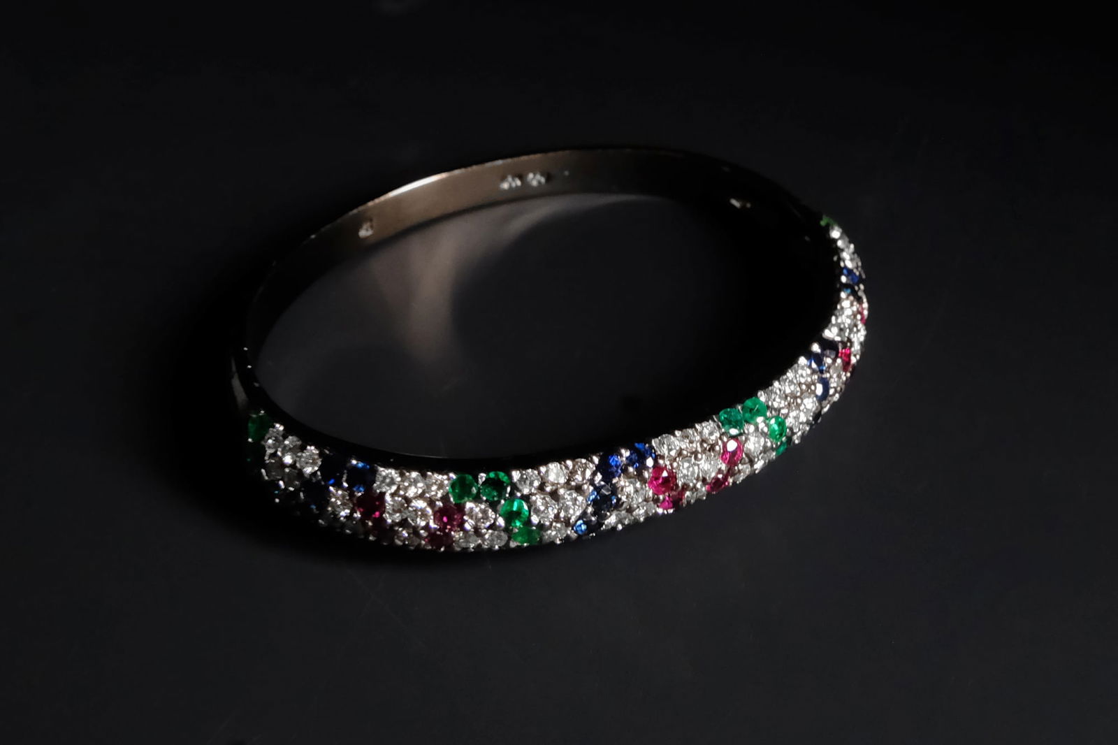 Multi Gem Bangle Bracelet, multi gemstone cuff bracelet