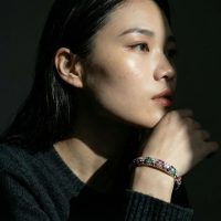 Multi Gem Bangle Bracelet, multi gemstone cuff bracelet
