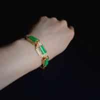 Yellow Gold Jade Bracelet, vintage jade bracelet bangle, antique jade jewelry, vintage jade jewelry for sale, jade jewellery singapore, peranakan bracelet, vintage carved jade bracelet, Gem Gardener